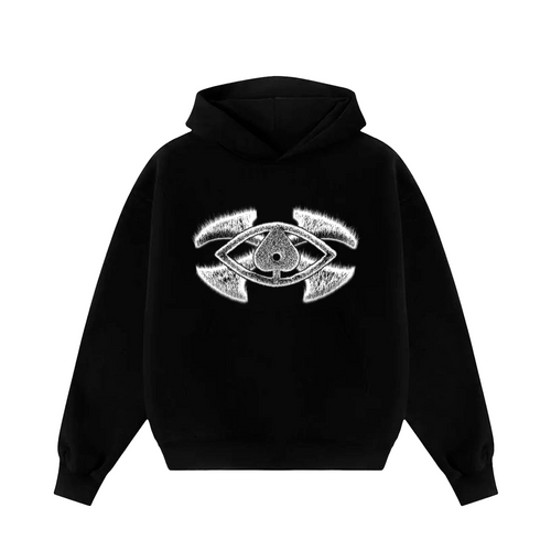sort hoodie med logo